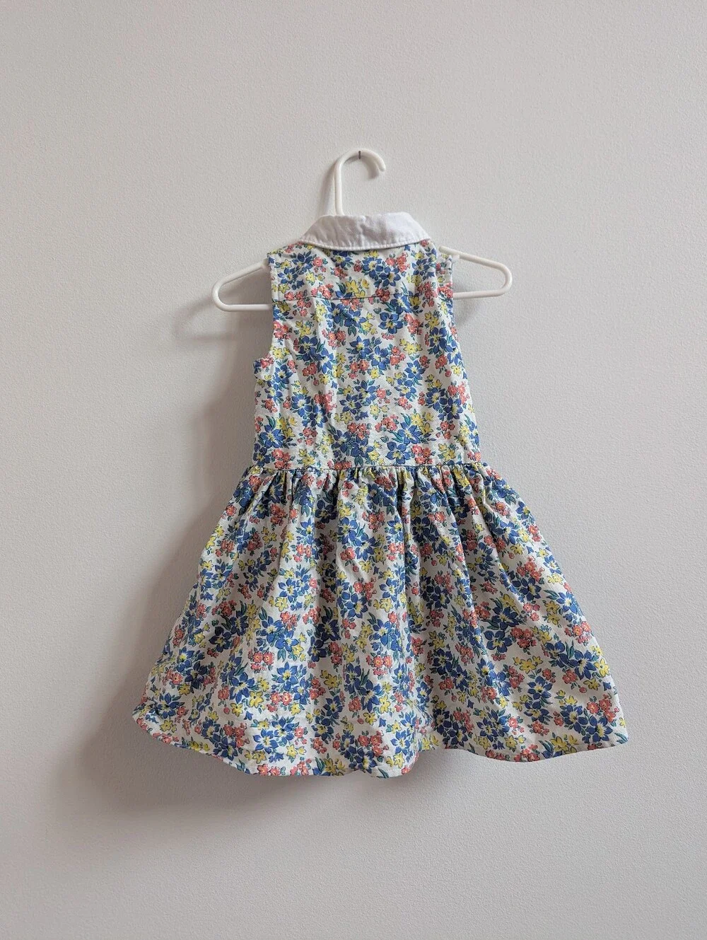 Ralph Lauren Dress 24m Sleeveless Girls Collared Floral Preppy Iconic